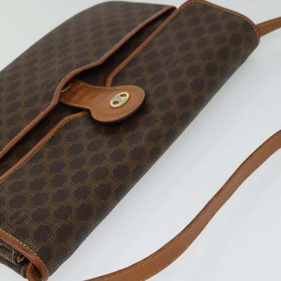 CELINE Macadam Canvas Shoulder Bag Pvc Brown Gold - Picture 6 of 13